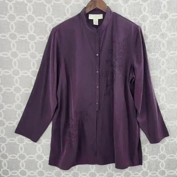 Vintage Norton McNaughton Women's Large Embroidered Floral Long sleeve Blazer - Picture 1 of 9